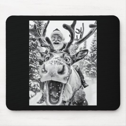 Tapis De Souris Funny Christmas Reindeer Selfie Santa Claus Xmas S (Devant)