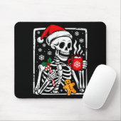 Tapis De Souris Funny Christmas Skeleton Hot Chocolate Xmas Men Wo (Avec souris)