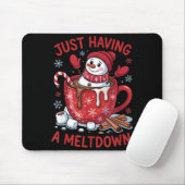 Tapis De Souris Funny Christmas Snowman Hot Chocolate Just Having (Avec souris)