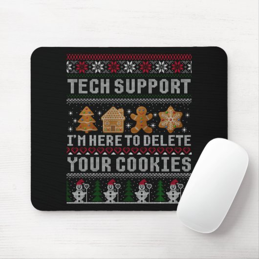 Tapis De Souris Funny Christmas Tech Suprt Computer T Shirt (Avec souris)