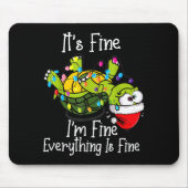 Tapis De Souris Funny Christmas Turtle It's Fine I'm Fine Everythi (Devant)