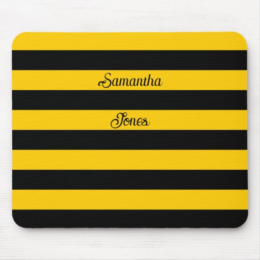 Tapis De Souris Funny Classic Bumble Bee Stripes Motif rayé (Devant)