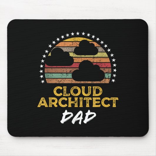 Tapis De Souris Funny Cloud Architect Papa, Data Center Tech Citat (Devant)