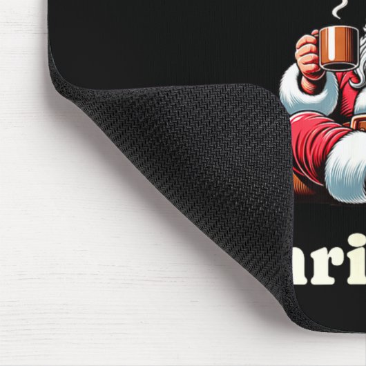 Tapis De Souris Funny Coffee Lover Holiday Merry Caffeinated Chris (Coin)