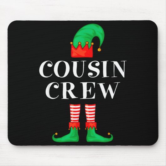 Tapis De Souris Funny Cousin Crew Elf Christmas Elf Cousin Sweater (Devant)