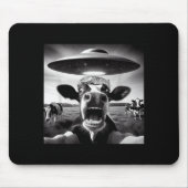 Tapis De Souris Funny Cow Abduction By Ufo Selfie - Hilarious Alie (Devant)