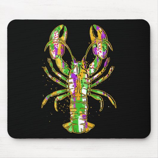 Tapis De Souris Funny Crawfish Jester perles Funny Mardi Gras Men (Devant)