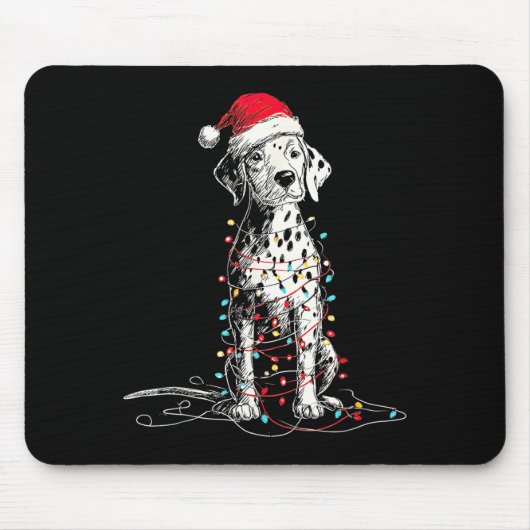 Tapis De Souris Funny Dalmatian Christmas Graphics Dog Lights Love (Devant)
