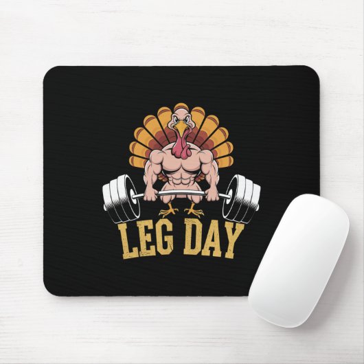 Tapis De Souris Funny Deadlifting Turkey Thanksgiving Leg Day Dead (Avec souris)
