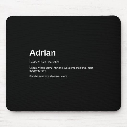 Tapis De Souris Funny Definition Quote For The Name Adrian _ (Devant)