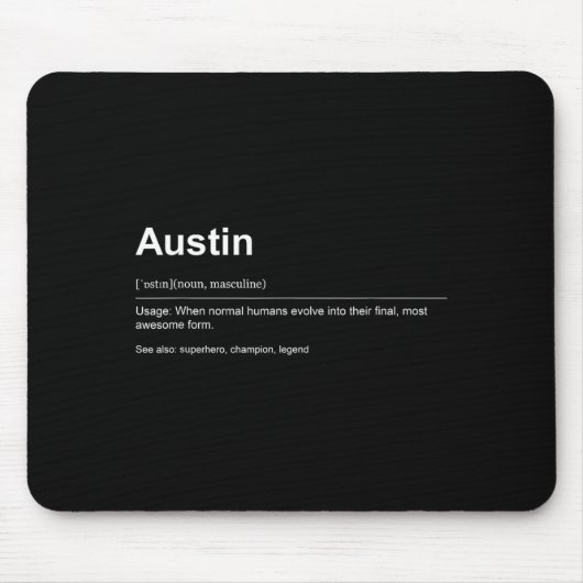 Tapis De Souris Funny Definition Quote For The Name Austin _ (Devant)