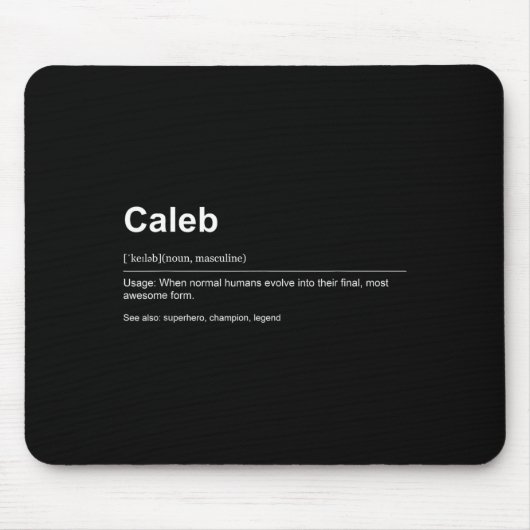 Tapis De Souris Funny Definition Quote For The Name Caleb _ (Devant)