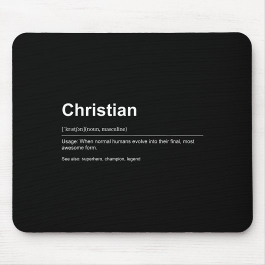 Tapis De Souris Funny Definition Quote For The Name Christian _ (Devant)