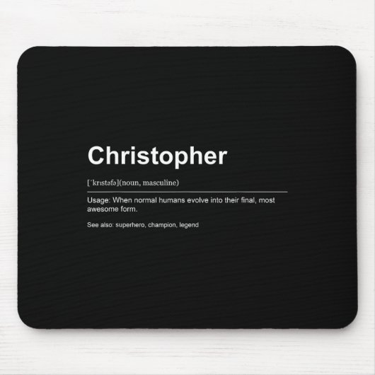 Tapis De Souris Funny Definition Quote For The Name Christopher _ (Devant)