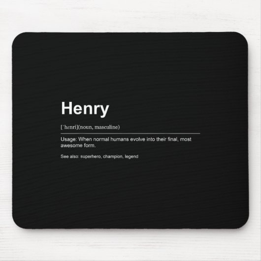 Tapis De Souris Funny Definition Quote For The Name Henry _  (Devant)