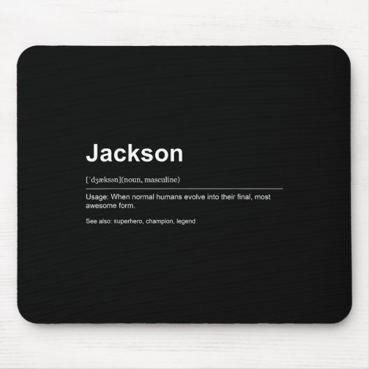 Tapis De Souris Funny Definition Quote For The Name Jackson _ (Devant)