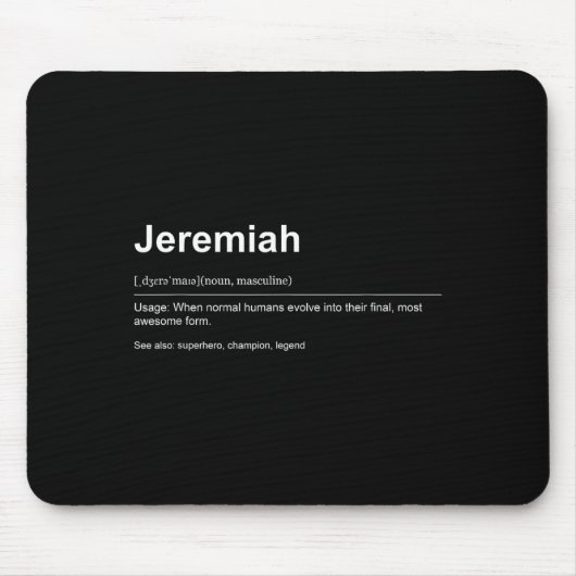 Tapis De Souris Funny Definition Quote For The Name Jeremiah _ (Devant)