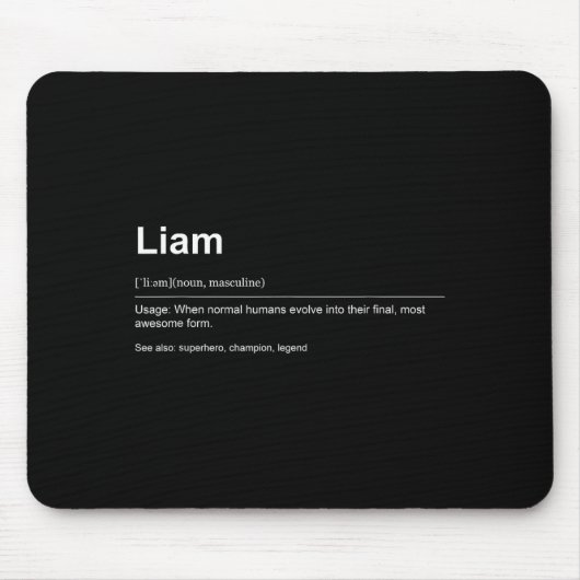 Tapis De Souris Funny Definition Quote For The Name Liam _ (Devant)
