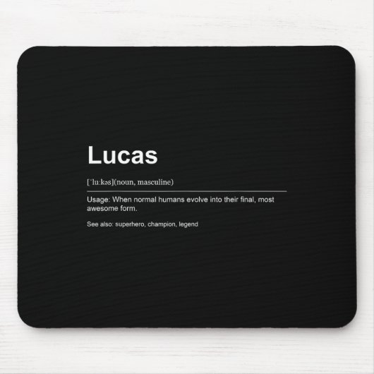 Tapis De Souris Funny Definition Quote For The Name Lucas _ (Devant)
