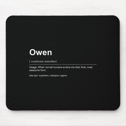 Tapis De Souris Funny Definition Quote For The Name Owen _  (Devant)