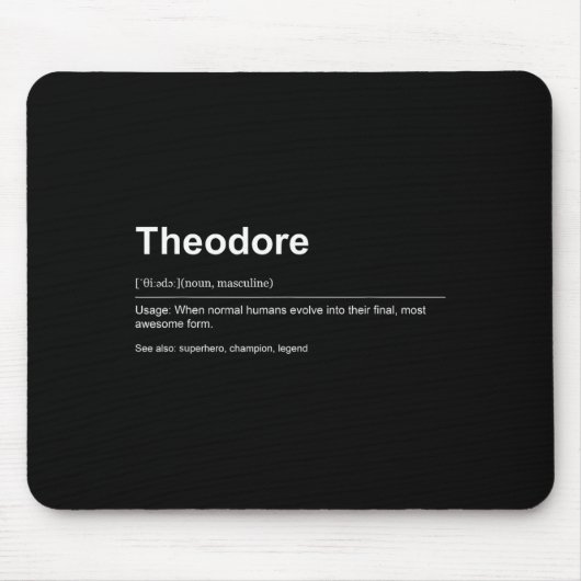 Tapis De Souris Funny Definition Quote For The Name Theodore _ (Devant)