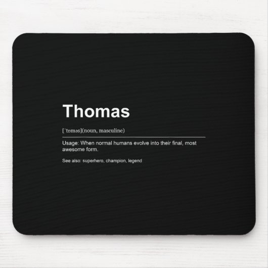 Tapis De Souris Funny Definition Quote For The Name Thomas _ (Devant)