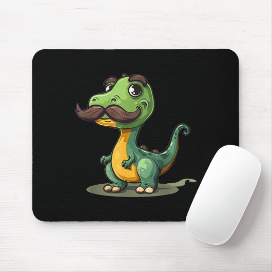 Tapis De Souris Funny Dinosaur With Mustache Beard For Adults And (Avec souris)