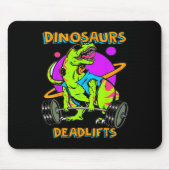 Tapis De Souris Funny Dinosaurs And Deadlifts Weightlifting Bodybu (Devant)