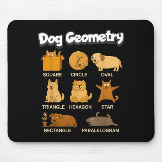 Tapis De Souris Funny Dog Geometry Math Teacher Back To School (Devant)