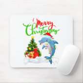 Tapis De Souris Funny Dolphin Fish Lover Xmas Lighting Dolphin Chr (Avec souris)