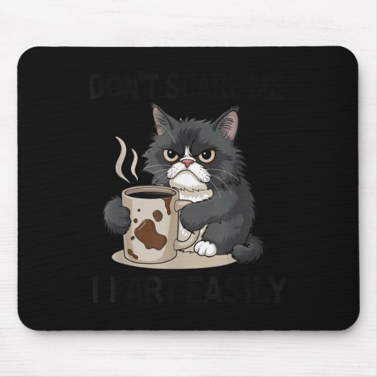 Tapis De Souris Funny Don't E Me I Fart Easily Black Cat Coffee Fa (Devant)