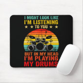 Tapis De Souris Funny Drummer Men Women Drumline Drumming Musical (Avec souris)