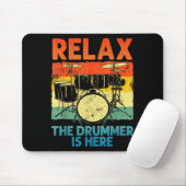 Tapis De Souris Funny Drumming Art For Men Women Drumline Drum Set (Avec souris)