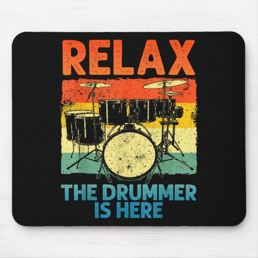 Tapis De Souris Funny Drumming Art For Men Women Drumline Drum Set (Devant)
