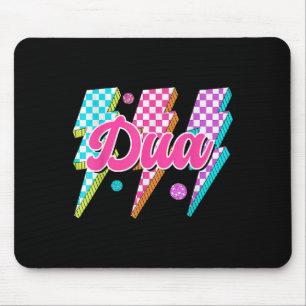 Tapis De Souris Funny Dua Lightning Bolt À damiers I Love Dua 80's