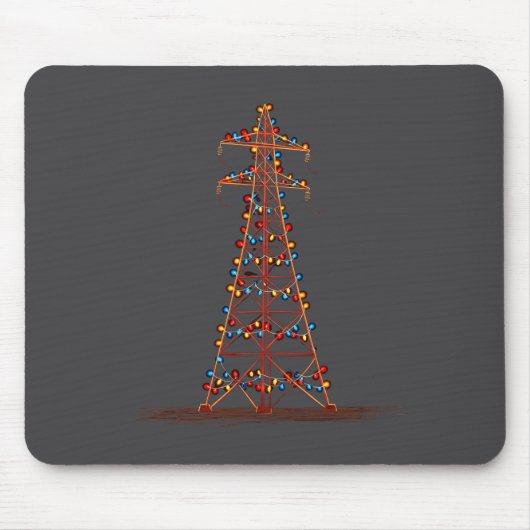 Tapis De Souris Funny Electric Pylon Christmas Graphics Lights Lov (Devant)