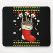 Tapis De Souris Funny Emu Bird In Xmas Socks Lights Christmas  (Devant)