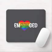 Tapis De Souris Funny Engayged Gay Couple Engagement Party Rainbow (Avec souris)