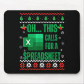 Tapis De Souris Funny Excel Spreadsheets Christmas Sweater Lover A (Devant)