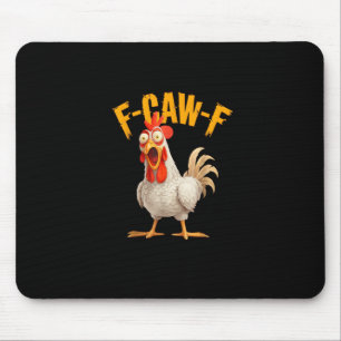 Tapis De Souris Funny F-Awk-F poulet F-Caw-F coq Pun Retro Vi