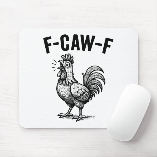 Tapis De Souris Funny F-caw-f Chicken Graphic Sarcastic Bird (Avec souris)