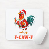 Tapis De Souris Funny F-caw-f Chicken Humor Santa Rooster Christma (Avec souris)