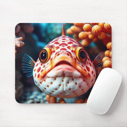 Tapis De Souris Funny Fish and Coral Close (Avec souris)