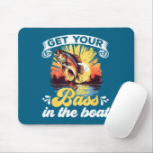 Tapis De Souris Funny Fishing Quote Hooked On B Fishing  (Avec souris)