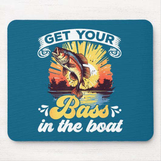 Tapis De Souris Funny Fishing Quote Hooked On B Fishing  (Devant)
