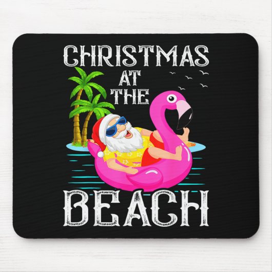 Tapis De Souris Funny Flamingo Float Santa Claus Christmas At The (Devant)