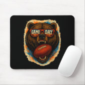 Tapis De Souris Funny Football Bear With Sungles, Game Day Bear (Avec souris)