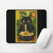 Tapis De Souris Funny Forest Ramen Cat Japanese Noodle Kitten (Avec souris)