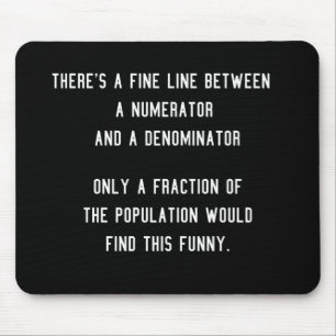 Tapis De Souris Funny Fractions Blagues cadeau pour les mathématic