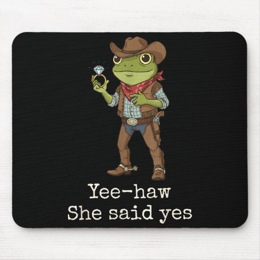 Tapis De Souris Funny Frog Western Engagement Matching Couples Tee (Devant)